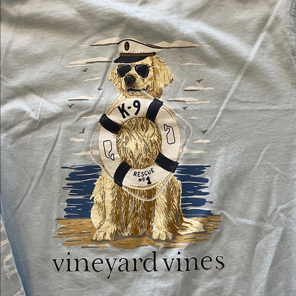 Vineyard Vines Tops - Vineyard Vines women Light Blue Golden Retriever size S Tee